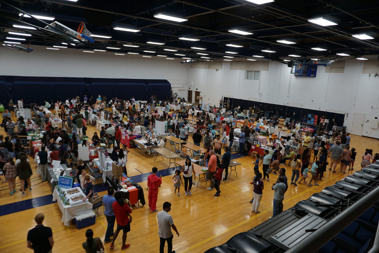 Aerial view of the fair marketplace