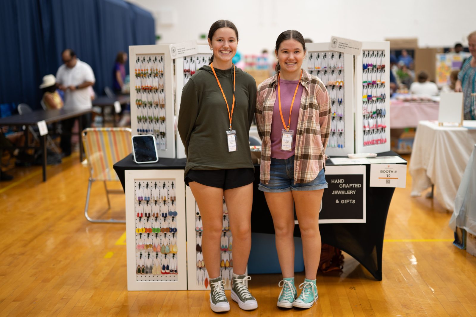Young entrepreneurs at their handcrafted jewelry booth